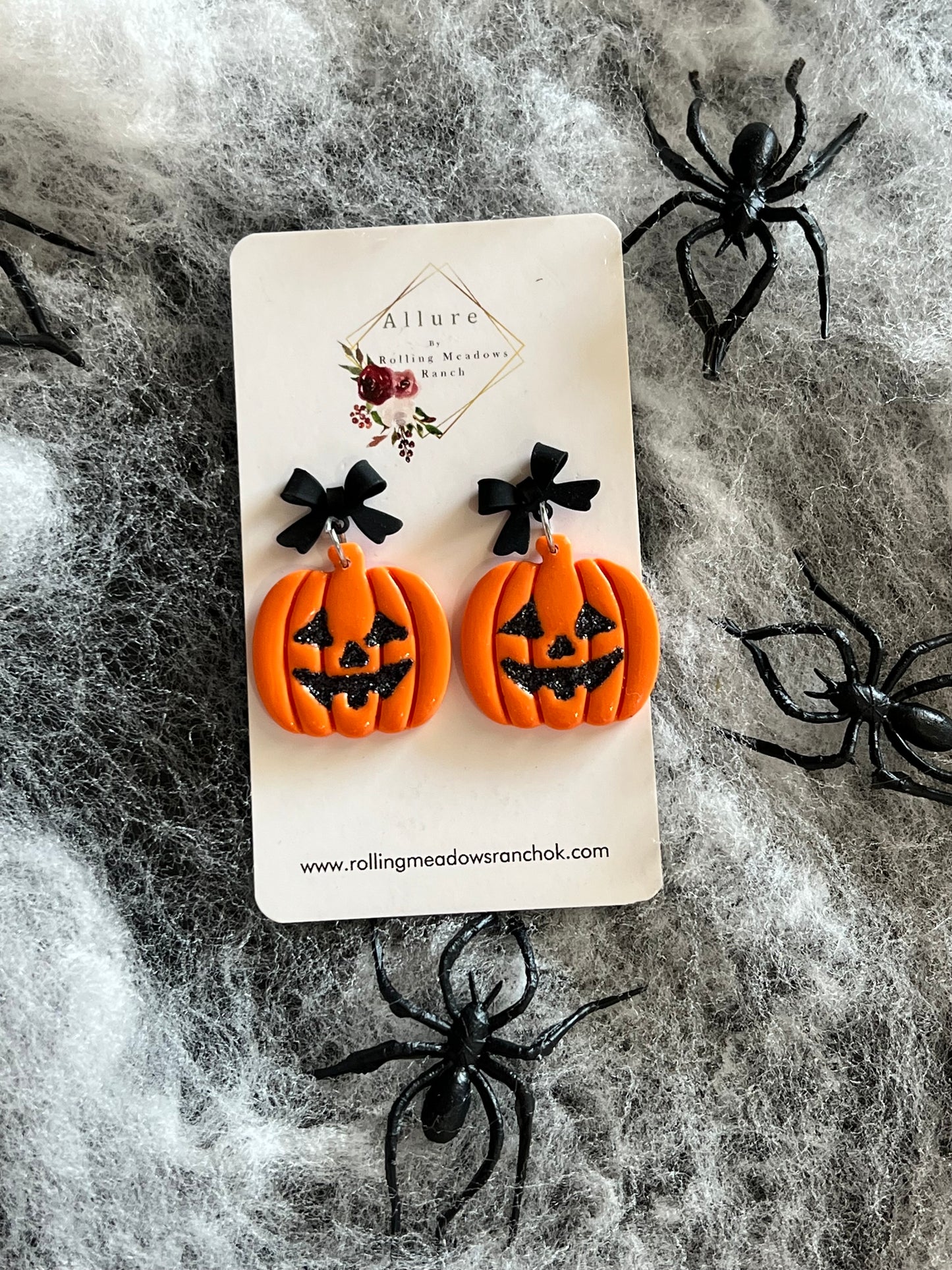 Sparkly Jack o Lantern Dangles