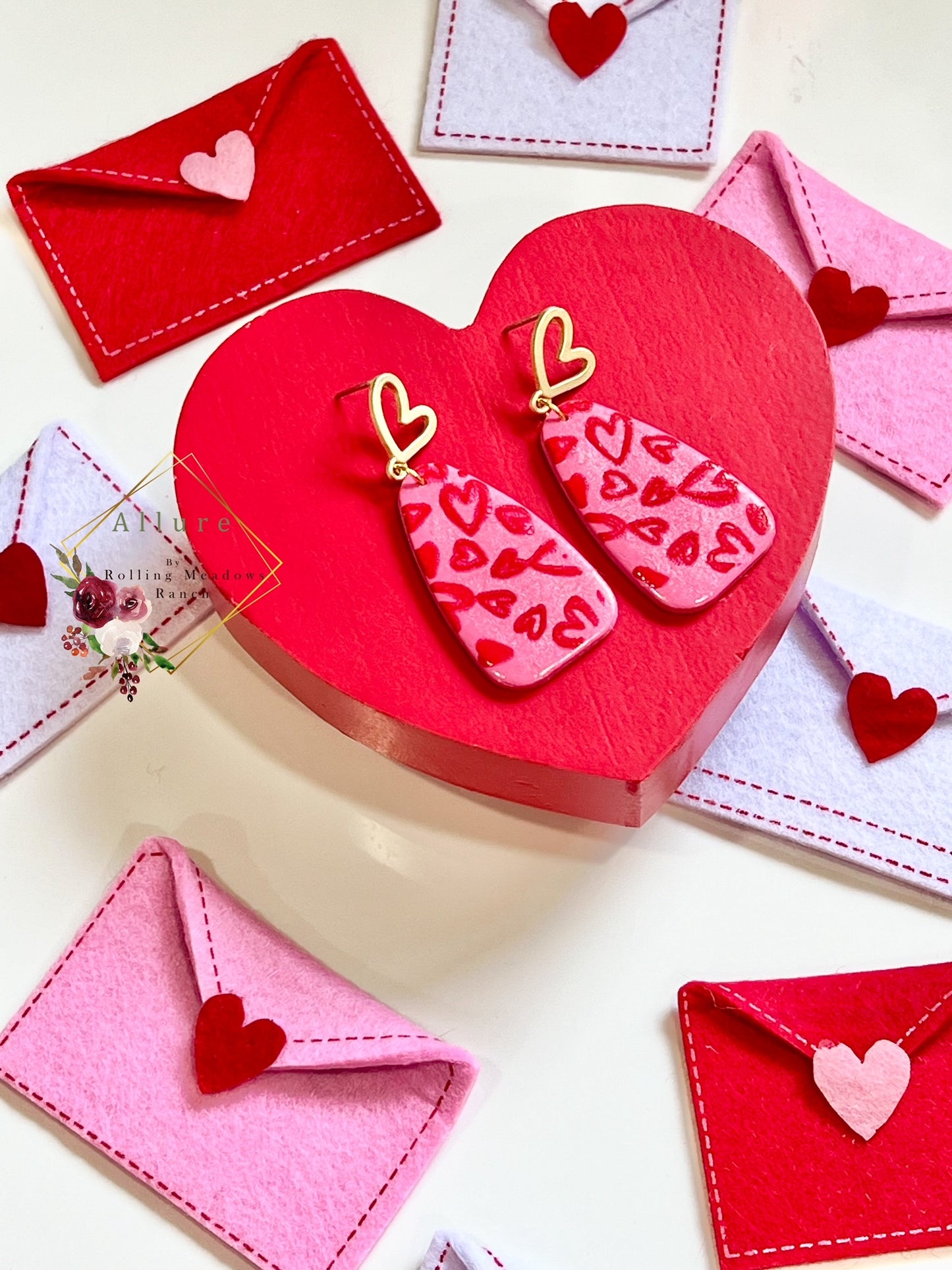 Pink and Red Heart Dangle