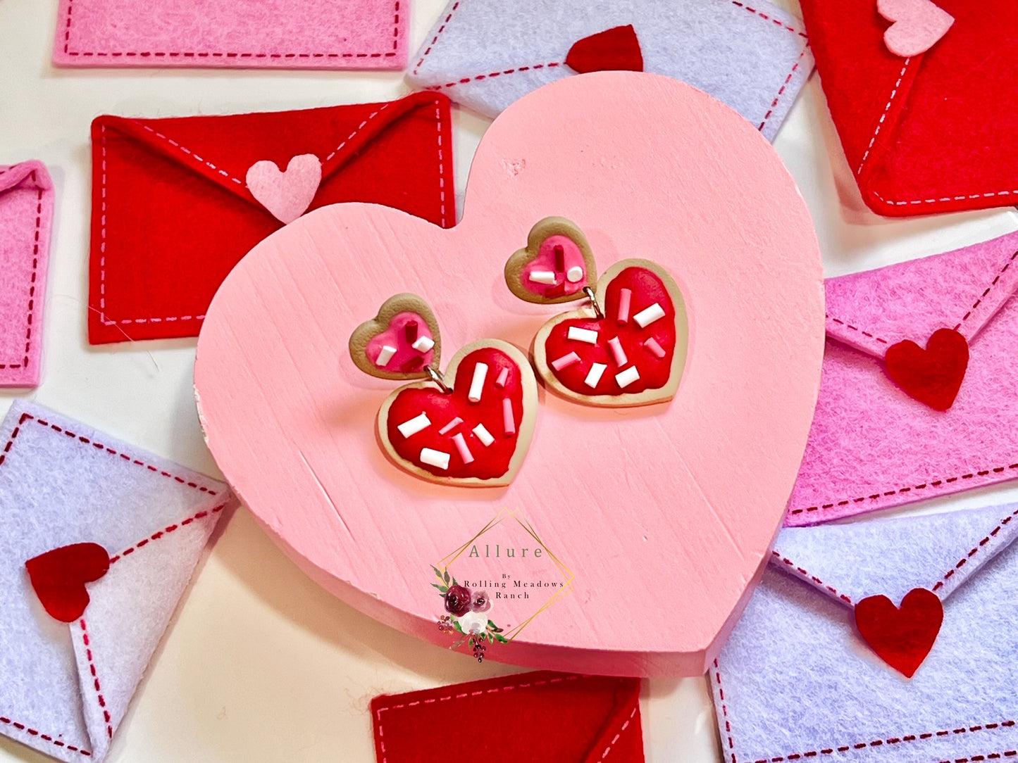 Sprinkle Heart Sugar Cookie Dangles
