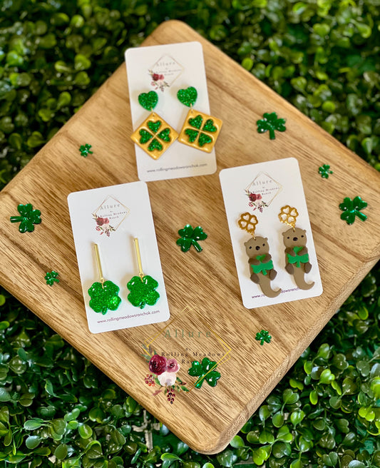 Glitter Shamrock Dangles