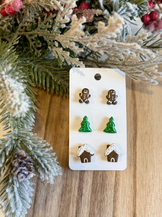 Gingerbread Stud Trio