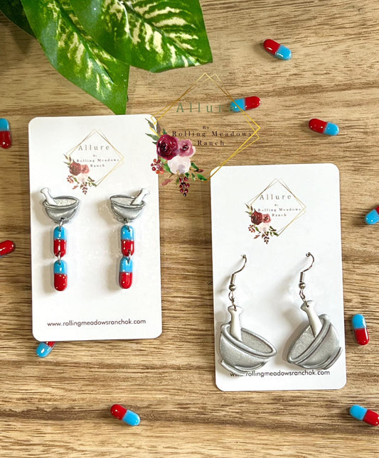 Mortar and Pestle Dangle Earrings